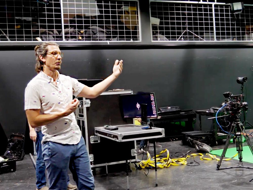 Caustic Studio workspace — forensic animation production